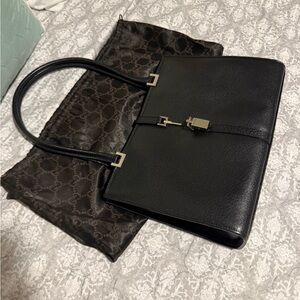 Gucci leather black satchel bag